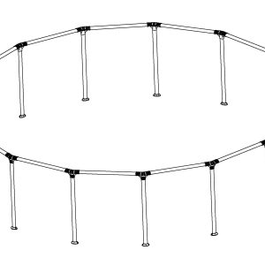 Steel Pro MAX 15' x 42 Above Ground Round Pool Frame Set Replacement. Gray (Top Rails and Vertical Legs)